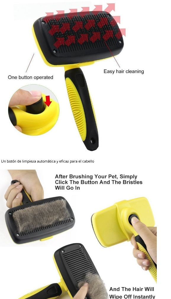 Self-Cleaning Retractable Pet Grooming Slicker Brush