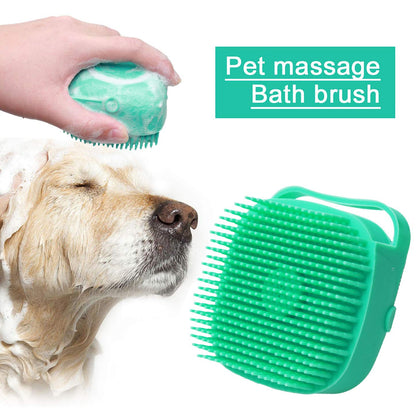 Pet Shampoo Massager Brush & Massage Comb Grooming Scrubber Shower Brush For Bathing Short Hair Soft Silicone Brushes