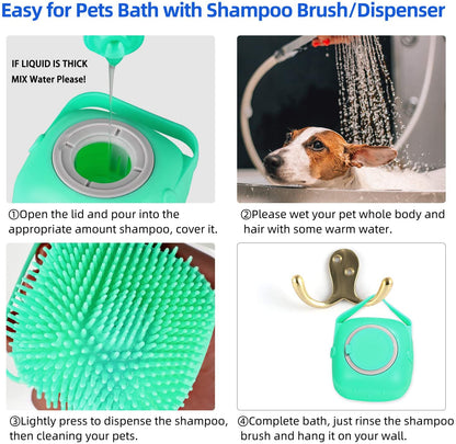 Pet Shampoo Massager Brush & Massage Comb Grooming Scrubber Shower Brush For Bathing Short Hair Soft Silicone Brushes