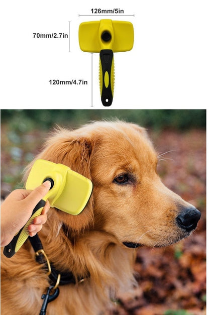 Self-Cleaning Retractable Pet Grooming Slicker Brush