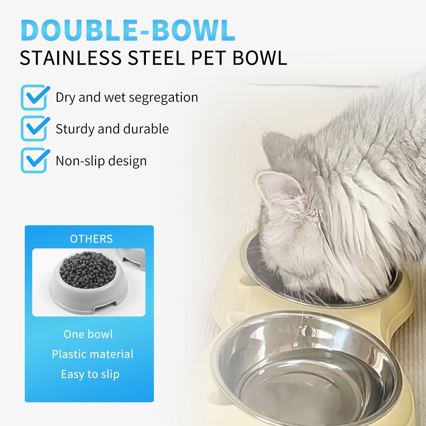 Double Stainless Steel Pet Bowl Set