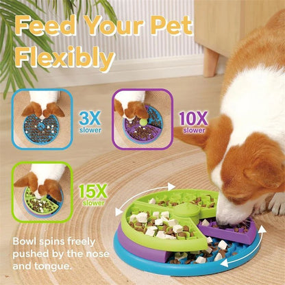 Pet Slow Food Bowl 3-Layer Puzzle