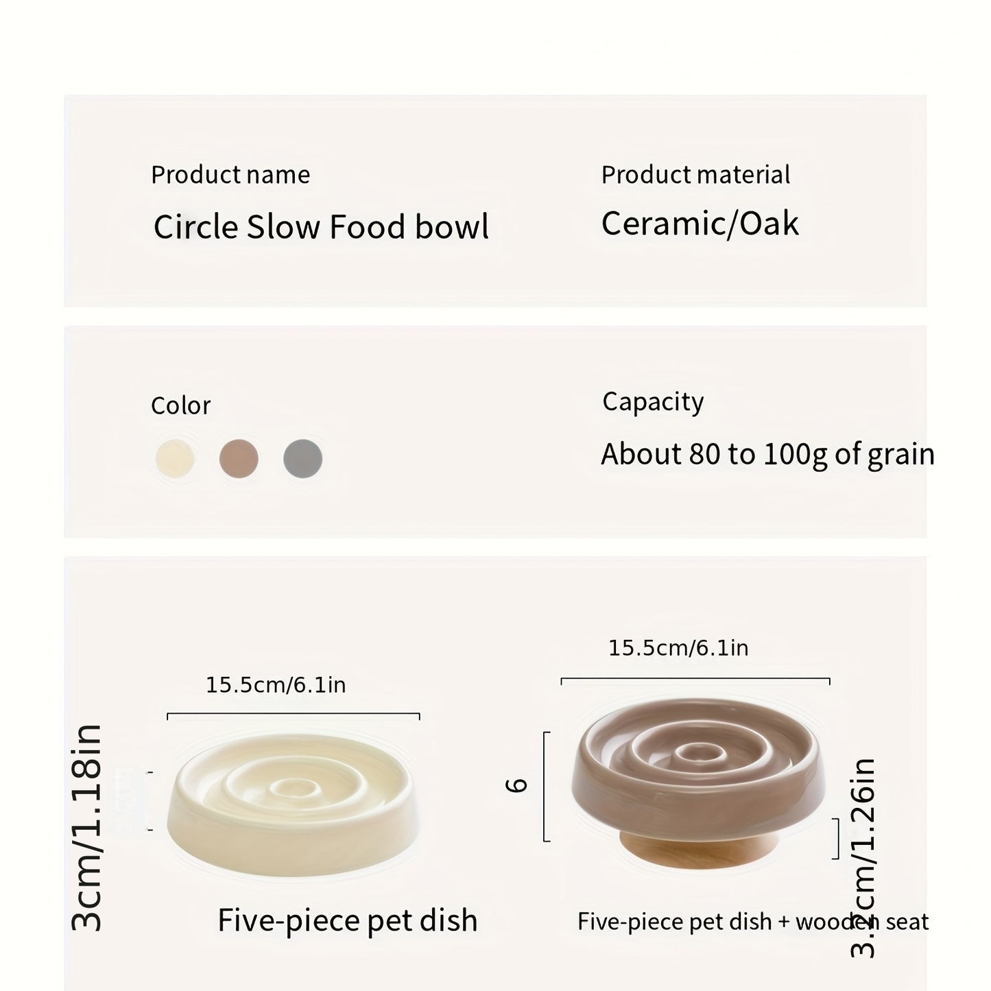 Ceramic Pet Slow Feeder Bowl Anti-Gulping