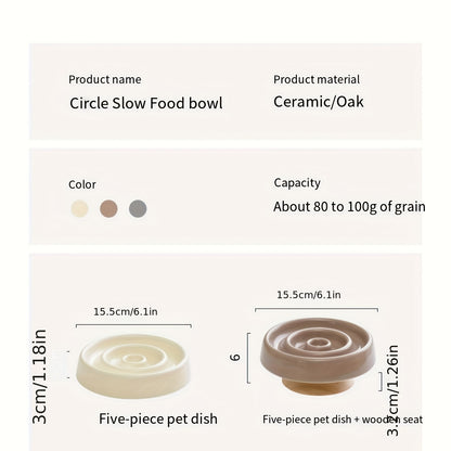 Ceramic Pet Slow Feeder Bowl Anti-Gulping