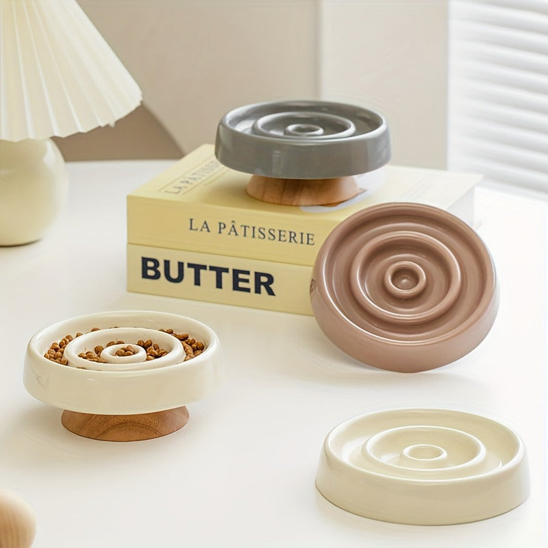 Ceramic Pet Slow Feeder Bowl Anti-Gulping