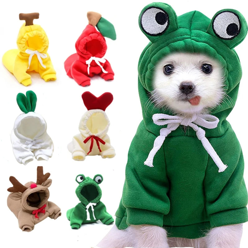 Cute Fruit Pet Costume Hoodie (Warm Fleece for Small Dogs)