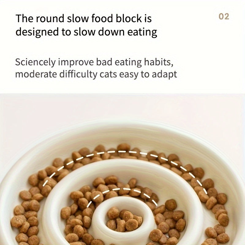 Ceramic Pet Slow Feeder Bowl Anti-Gulping