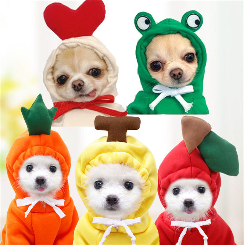 Cute Fruit Pet Costume Hoodie (Warm Fleece for Small Dogs)