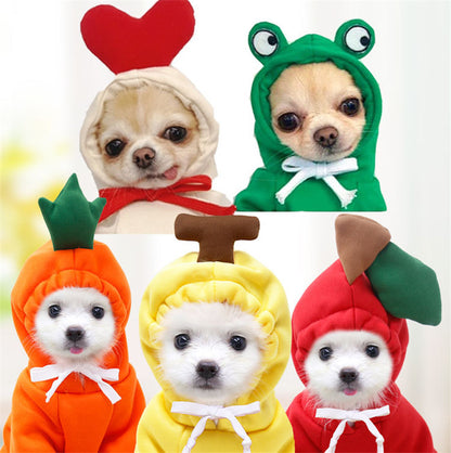 Cute Fruit Pet Costume Hoodie (Warm Fleece for Small Dogs)