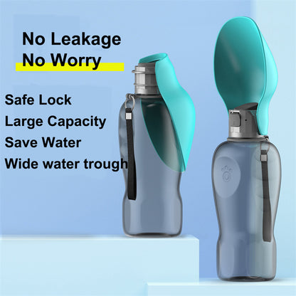 Portable Leakproof Dog Water Bottle & Built-in Dispenser (800ml)