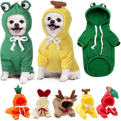 Cute Fruit Pet Costume Hoodie (Warm Fleece for Small Dogs)