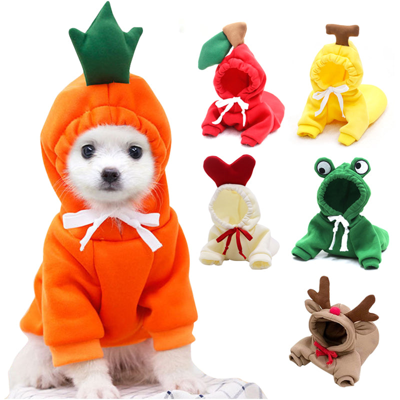 Cute Fruit Pet Costume Hoodie (Warm Fleece for Small Dogs)