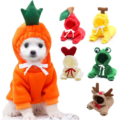 Cute Fruit Pet Costume Hoodie (Warm Fleece for Small Dogs)