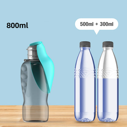 Portable Leakproof Dog Water Bottle & Built-in Dispenser (800ml)