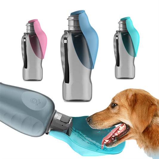 Portable Leakproof Dog Water Bottle & Built-in Dispenser (800ml)