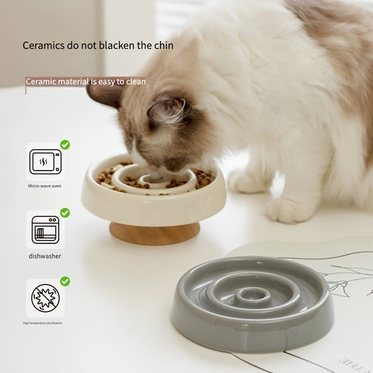 Ceramic Pet Slow Feeder Bowl Anti-Gulping